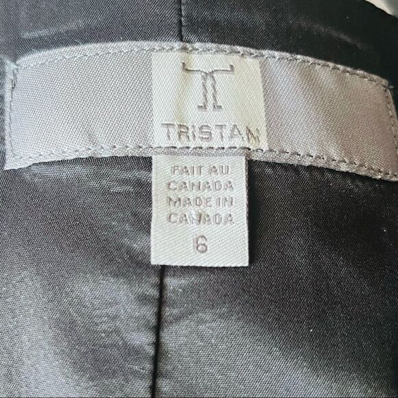 Tristan skirt midi a-line lined invisible side zipper grey size 6 - Picture 7 of 11